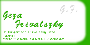 geza frivalszky business card